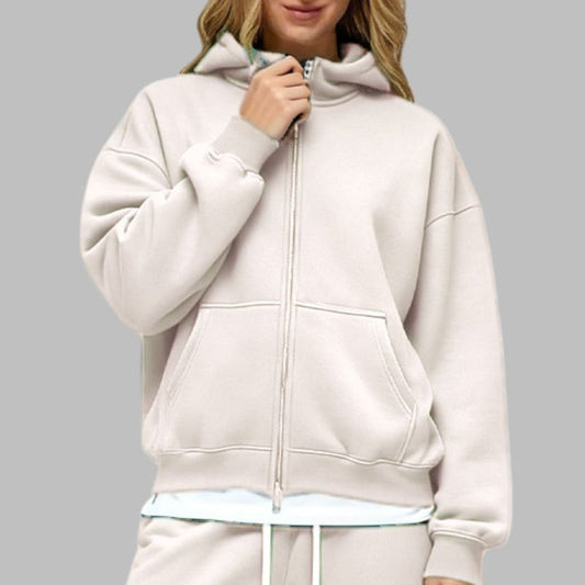 Wholesale Two-Way Zip Fleece Hoodie | Wonderxfans bulk activewear