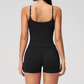 Wholesale Women's Brushed Tank Top & Booty-Lift Shorts Set – Seam-Detail Naked-Feel Yoga 2-Piece Set