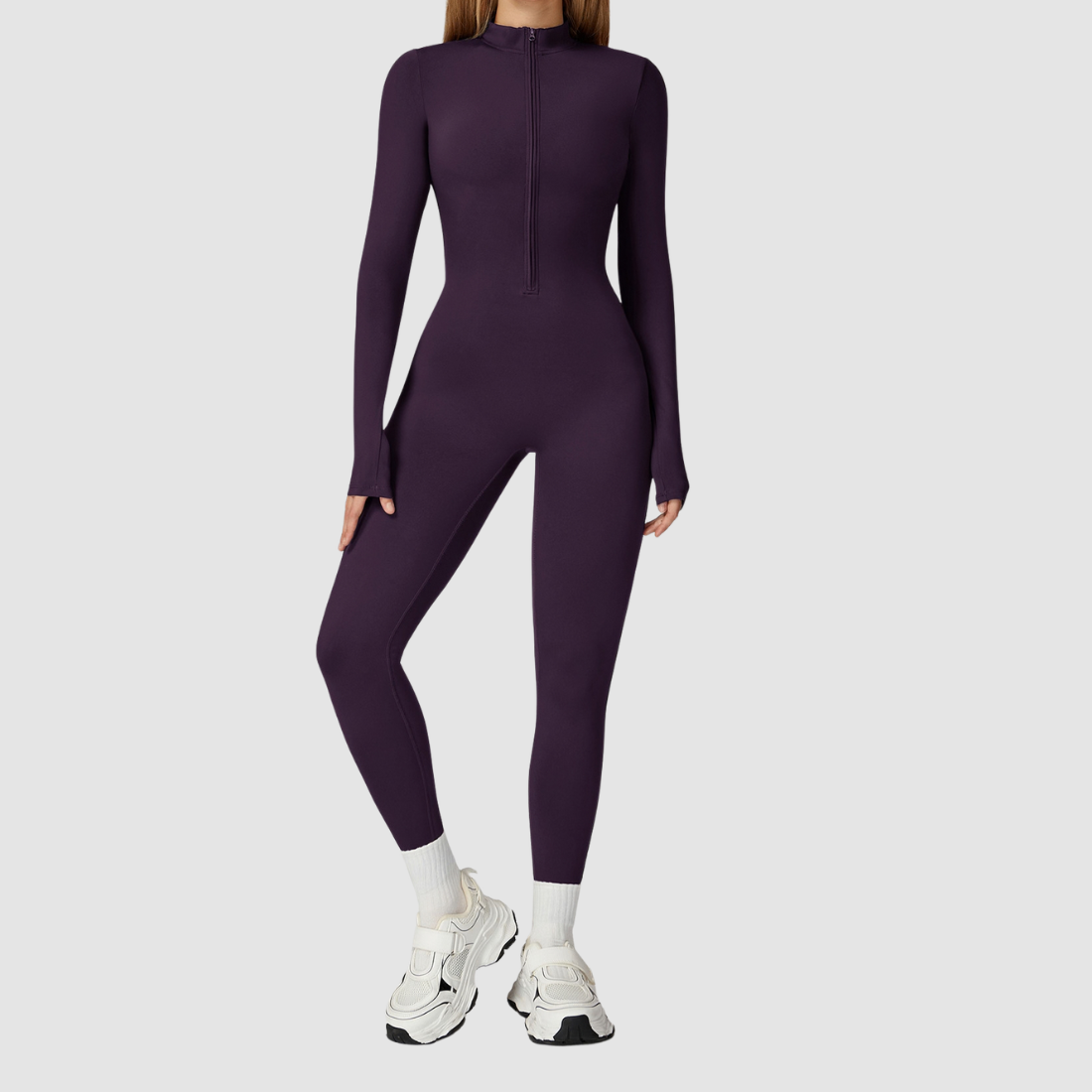 Wholesale Women's Fleece-Lined Yoga Overalls Sport Bodysuit