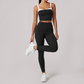 Wholesale Women's Quick-Dry Yoga Set Sleeveless Sports Bra & Capri Pants with Chest Pad