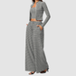 Wholesale Women's Stripe Yoga Bra & Wide-Leg Pants & Jacket 3-Piece Set