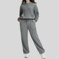 Double-sided fleece loose-fitting sweatshirt and pants set