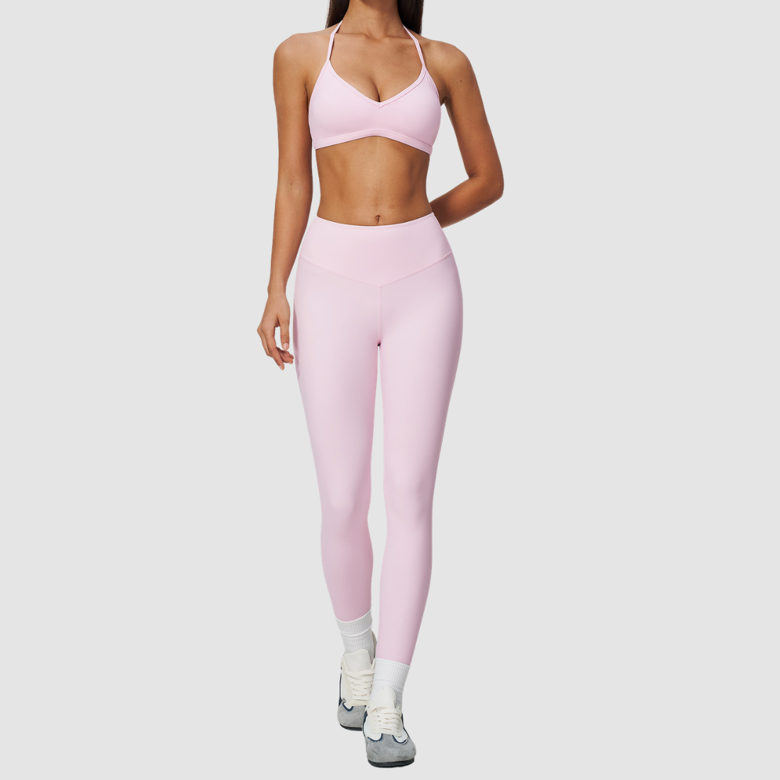 Wholesale Women's Nylon Spandex Yoga Set – Halter Bra & Leggings