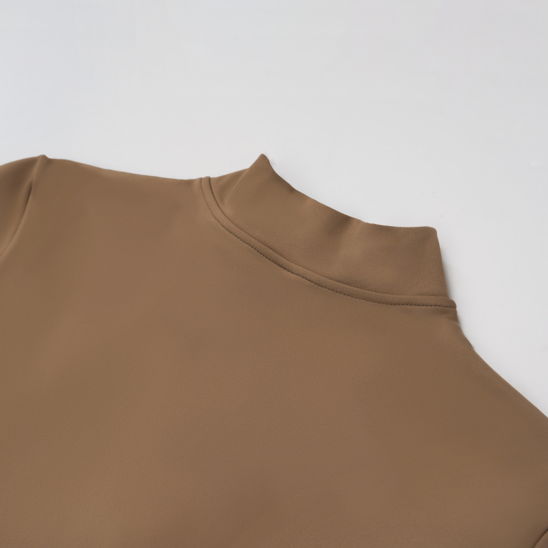 Stand-up collar+half-zip sports jumpsuit