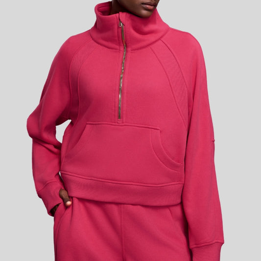 Wholesale Half-Zip Stand Collar Fleece Sweatshirt | Wonderxfans bulk activewear