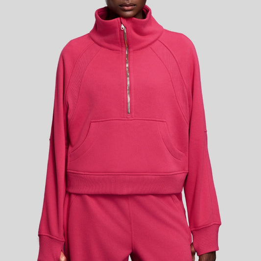 Wholesale Half-Zip Stand Collar Fleece Sweatshirt | Wonderxfans bulk activewear