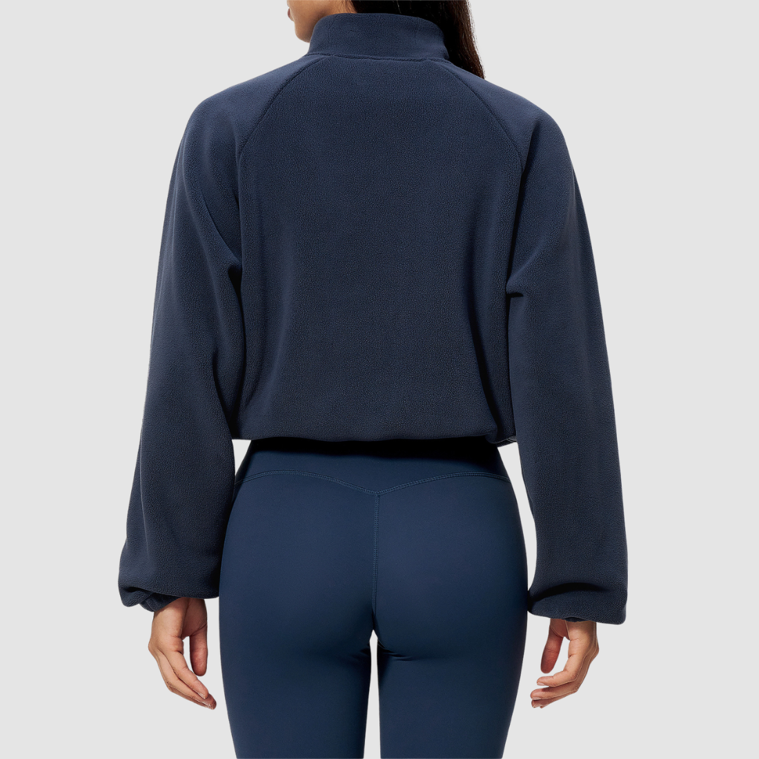 Wholesale Women's Activewear Plush Stand-Collar Zip Cropped Sports Jacket