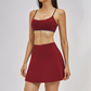 Naked and beautiful back bra+anti glass two-piece tennis skirt 2-piece set