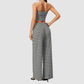 Wholesale Women's Stripe Tank Top & High-Waist Tummy Control Wide-Leg Pants