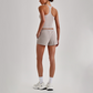 Wholesale Naked-Feel Racerback Sports Bra & High-Waist Biker Shorts Set – Sculpting Yoga 2-Piece