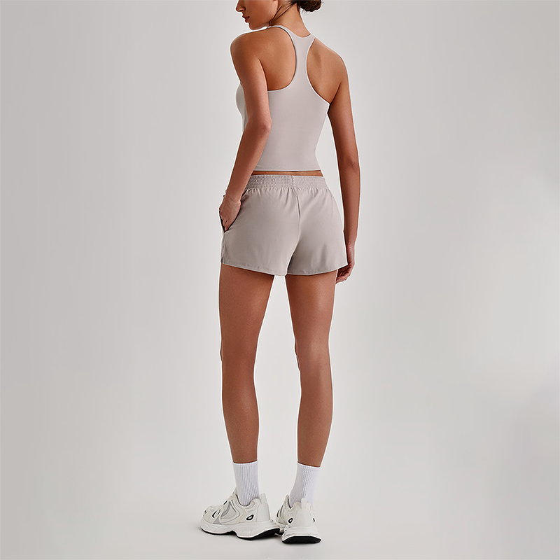 Wholesale Naked-Feel Racerback Sports Bra & High-Waist Biker Shorts Set – Sculpting Yoga 2-Piece