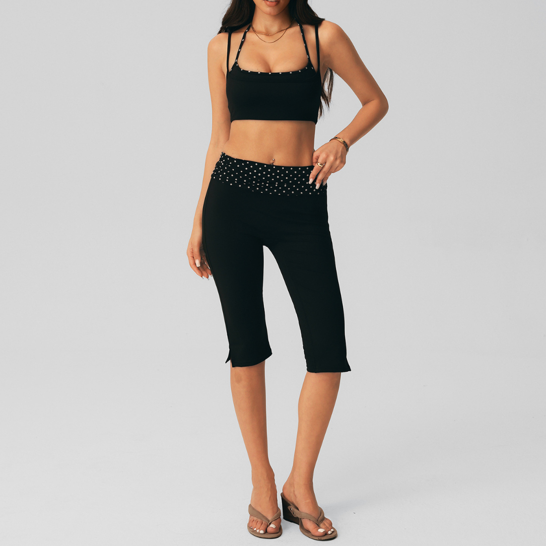 Wholesale Women's Polka Dot Yoga Set – Bra + Fitted Bottoms