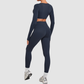 Wholesale Women's Activewear Cropped Long-Sleeve Top & High-Waist Leggings Yoga Set