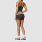 Wholesale Women’s Polka-Dot Racerback Tank & Shorts Yoga Set