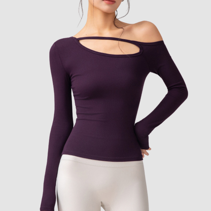 Wholesale slim-fit sports long-sleeved hollow design