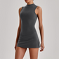 Wholesale Naked-Feel Yoga Set – Sleeveless Crop Top & High-Waist Shorts 2-Piece Activewear