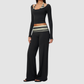 Wholesale Women's Long-Sleeve Wide-Leg Yoga Fitness Set
