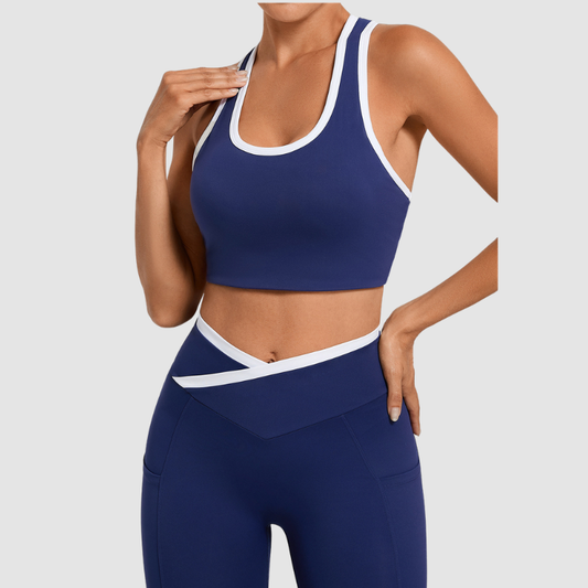 Wholesale U-neck white border sports vest | Wonderxfans bulk activewear