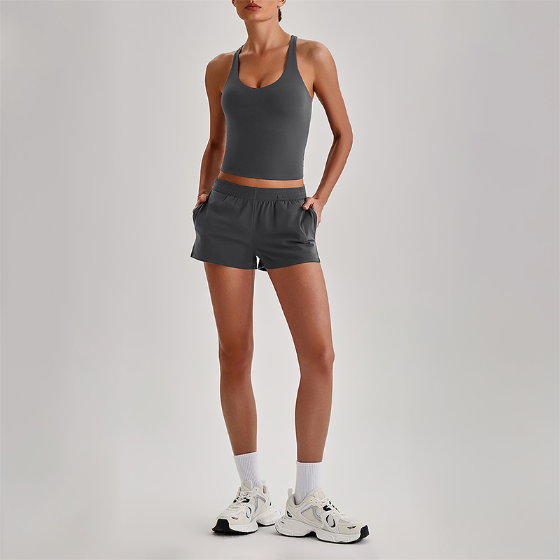 Wholesale Naked-Feel Racerback Sports Bra & High-Waist Biker Shorts Set – Sculpting Yoga 2-Piece