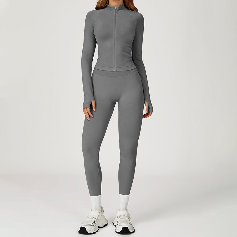 Snug-Fit Jacket + Butt-Lifting Leggings 2-Piece Set