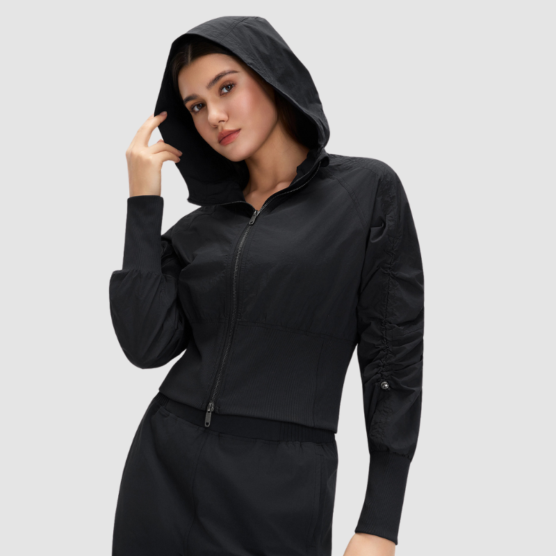 Wholesale Slim-Fit Hooded Short Jacket