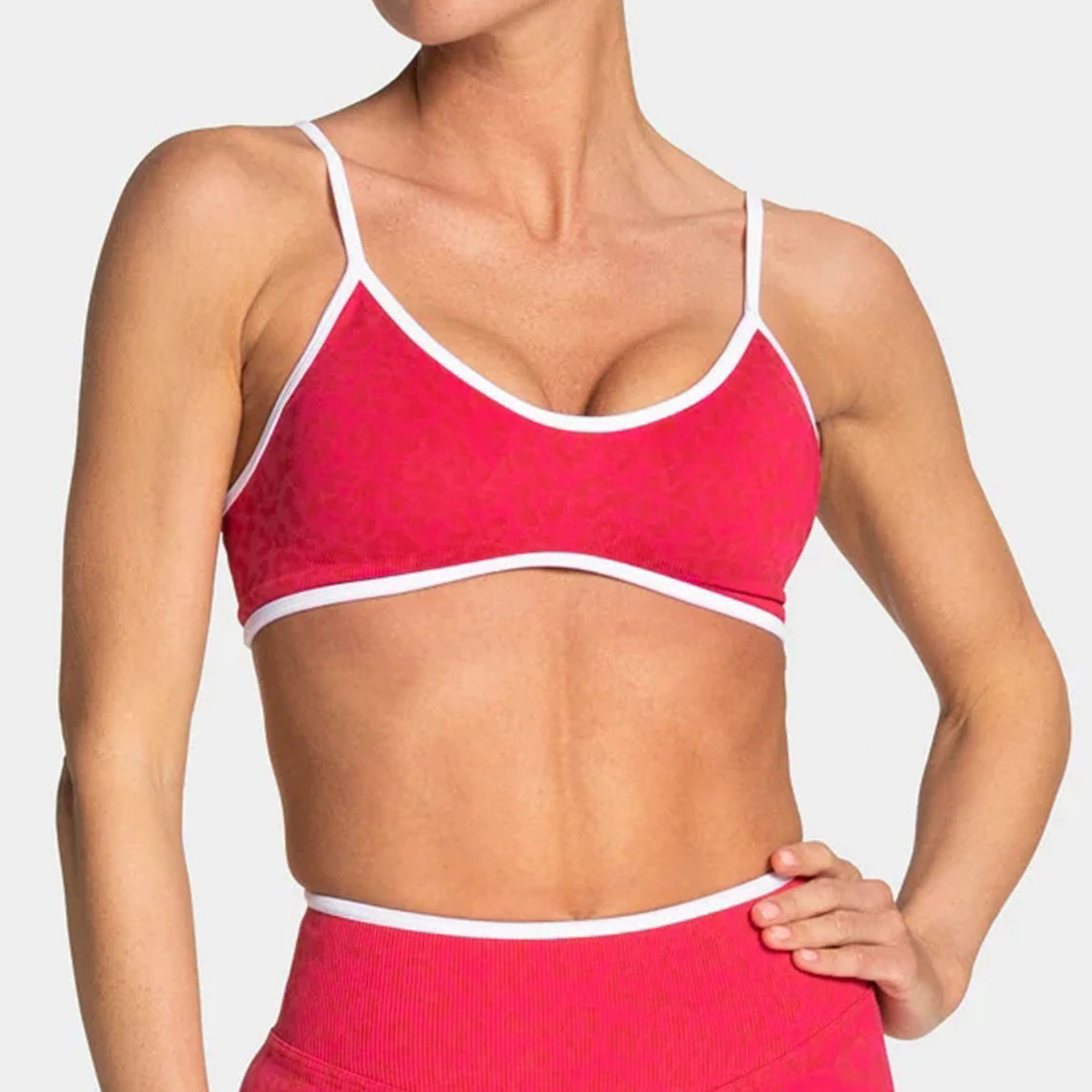 Wholesale Women's Seamless Leopard Print Sports Bra with Chest Pad