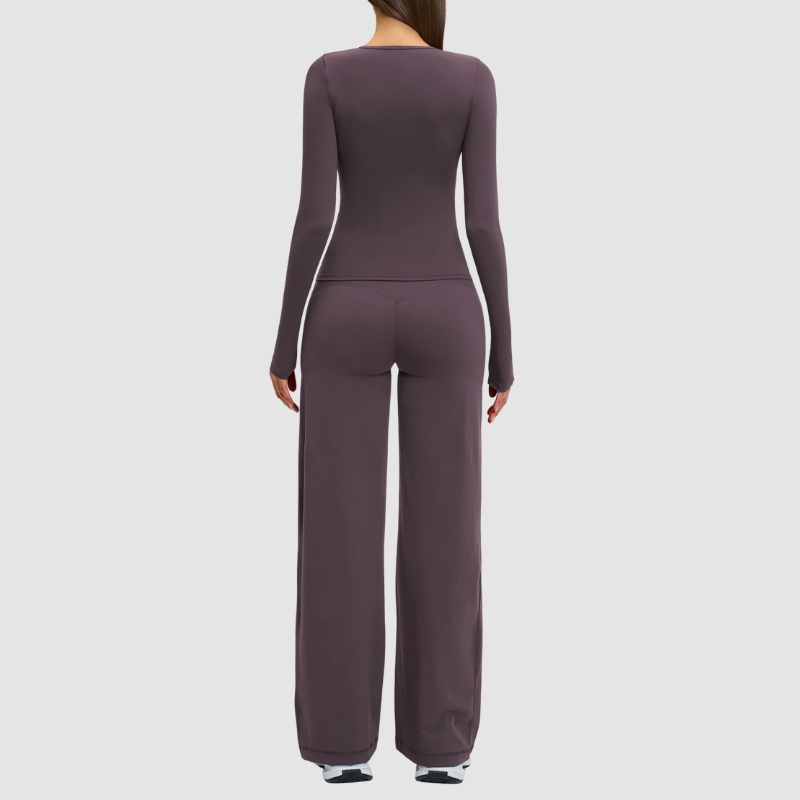 Wholesale wide-leg loose-fitting pants + long-sleeved top