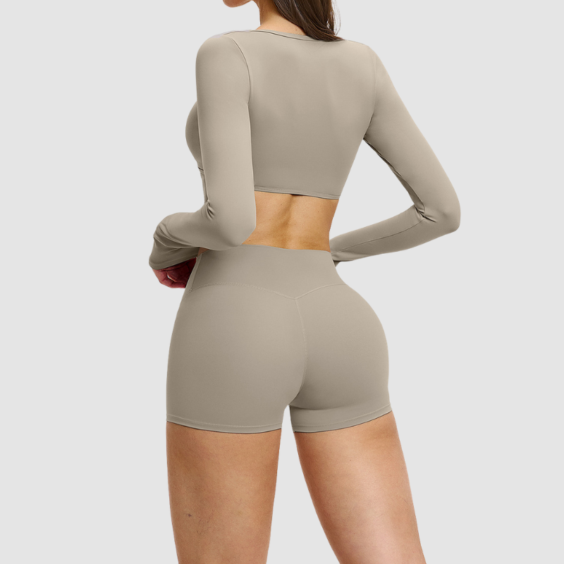 Wholesale Slim-fitting long-sleeved top + tight-fitting | Wonderxfans bulk activewear