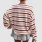 Wholesale Women's Striped  Loose Colorblock Long Sleeve Round-Neck Sweatshirt