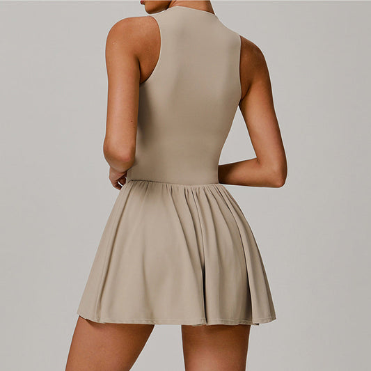 Stand-up collar half zipper Golf And Tennis Dress
