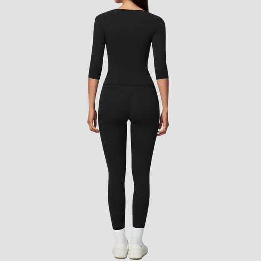 Wholesale Women's Mid-Sleeve Long Pants Yoga Set