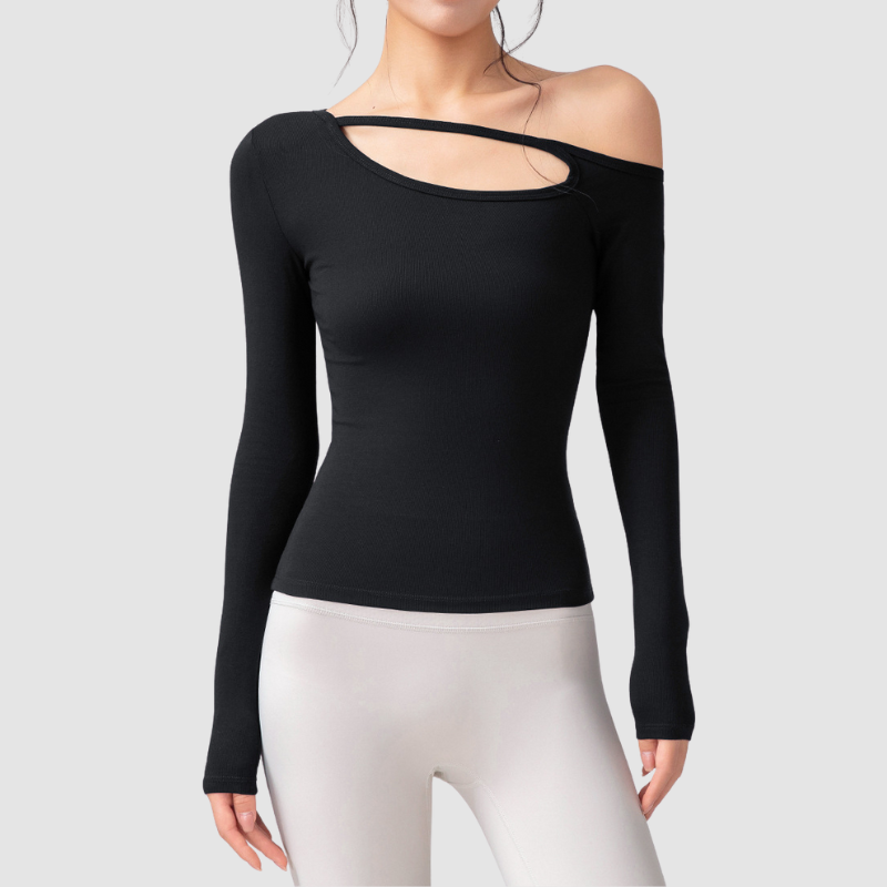 Wholesale slim-fit sports long-sleeved hollow design