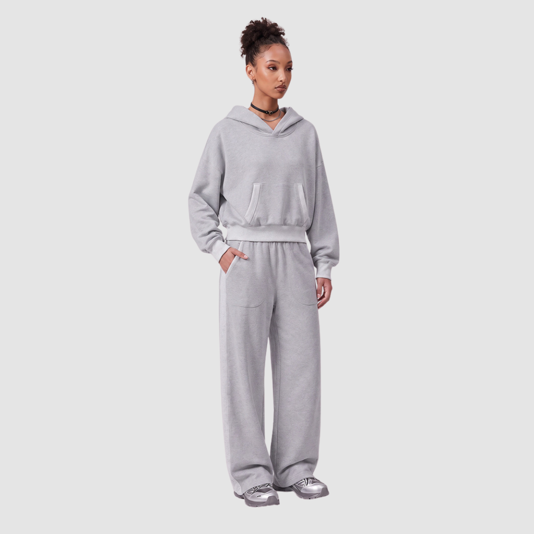 Wholesale Unisex Contrast Hoodie Sweatpants Sets