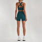 Wholesale Cross-Back Sports Bra & High-Waist Biker Shorts Set – Naked-Feel Quick-Dry Yoga 2-Piece