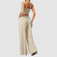 Wholesale Women's Stripe Tank Top & High-Waist Tummy Control Wide-Leg Pants