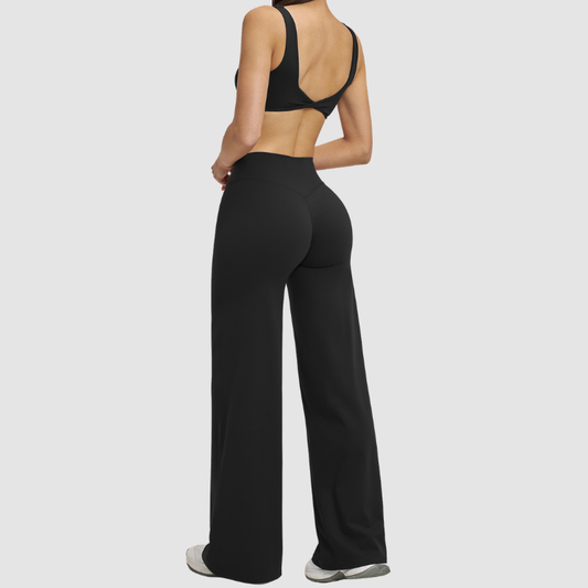 Wholesale Backless sports bra+High-waisted flared pants | Wonderxfans bulk activewear