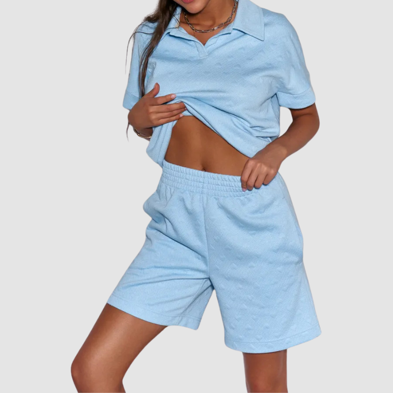 Wholesale Pullover Long-Sleeve Sweatshirt & Shorts Set – Casual Athleisure 2-Piece