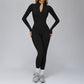 Long-sleeved stand-up collar slim-fit sports jumpsuit