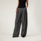 Pleated curved knife high-waisted dress pants