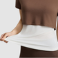 Wholesale Women's Color-Block Faux Two-Piece Yoga Short-Sleeve Top