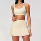 Wholesale Women's Cloud-Feel Cross-Back Sports Bra & Tennis Skirt Set – Moisture-Wicking 2-Piece Athletic Set