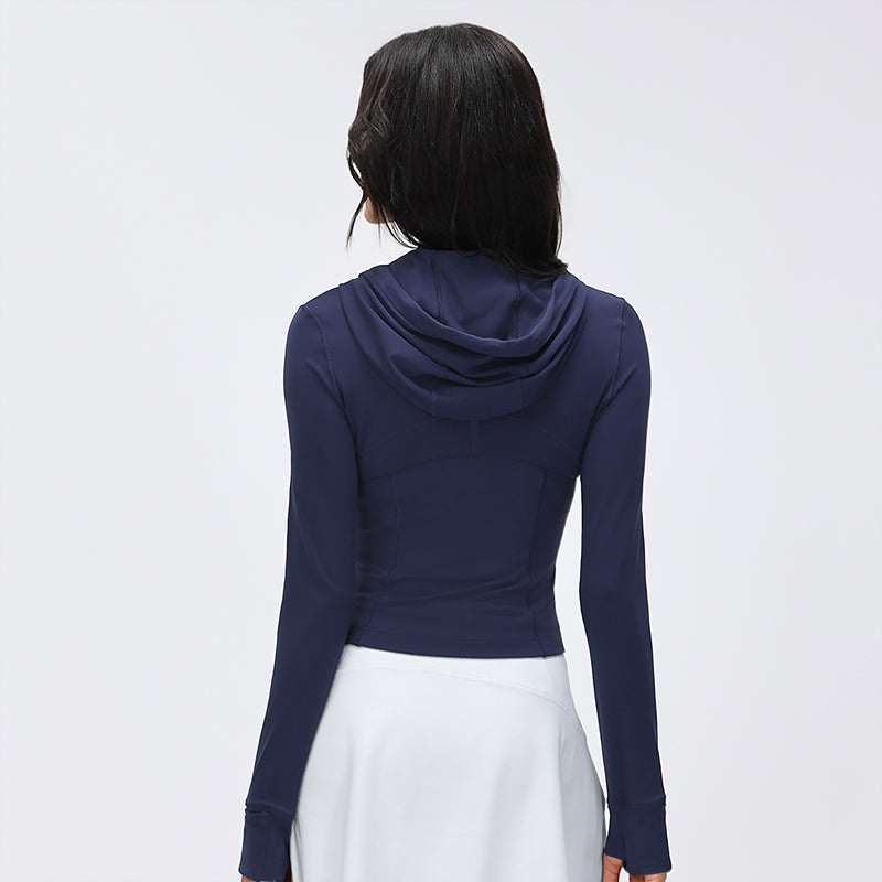 Wholesale Short Hooded Yoga Athletic Jacket