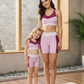 Wholesale Women's & Kids' Matching Yoga Set – Printed Pilates Bra & Leggings Mother-Daughter