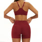 Thin straps Sports Bra + High-waisted shorts 2-Piece Set