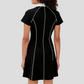 Wholesale Women's Polo Collar Tennis Dress – Color-Block Short-Sleeve Anti-Exposure Sports Dress