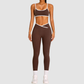 Wholesale Women's Color Block Cross-Back Sports Bra & High-Waist Leggings Set – Naked Feel Yoga Gym Activewear