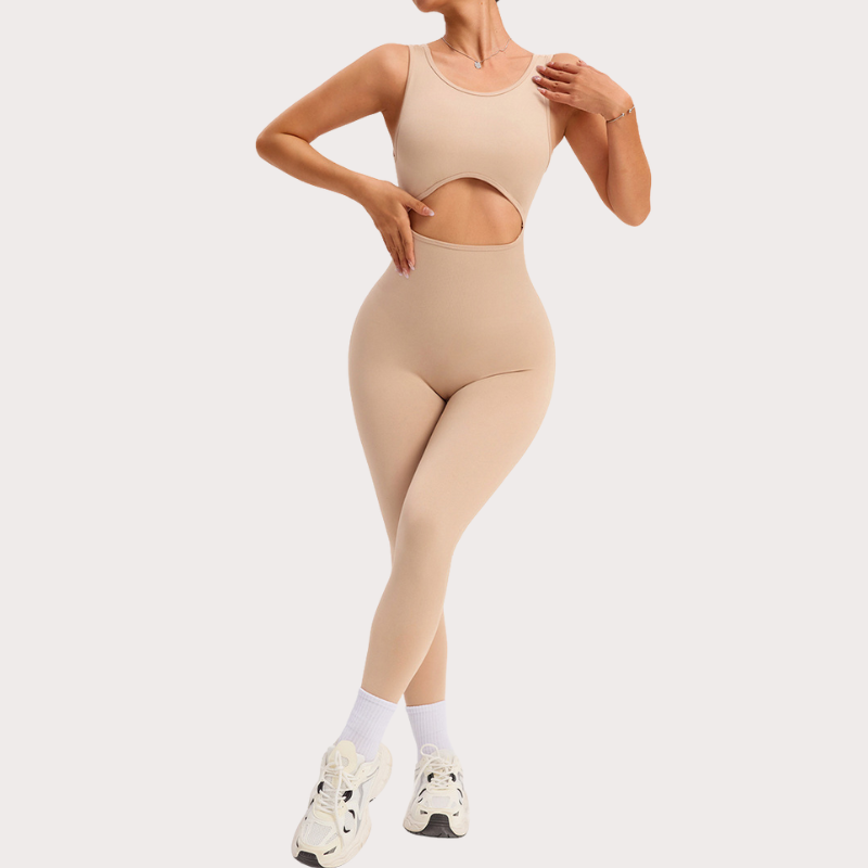 Seamless Deep V Backless Yoga Outdoor Jumpsuit