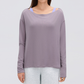 Wholesale Women's Activewear Loose Asymmetric-Shoulder Long-Sleeve Yoga Top