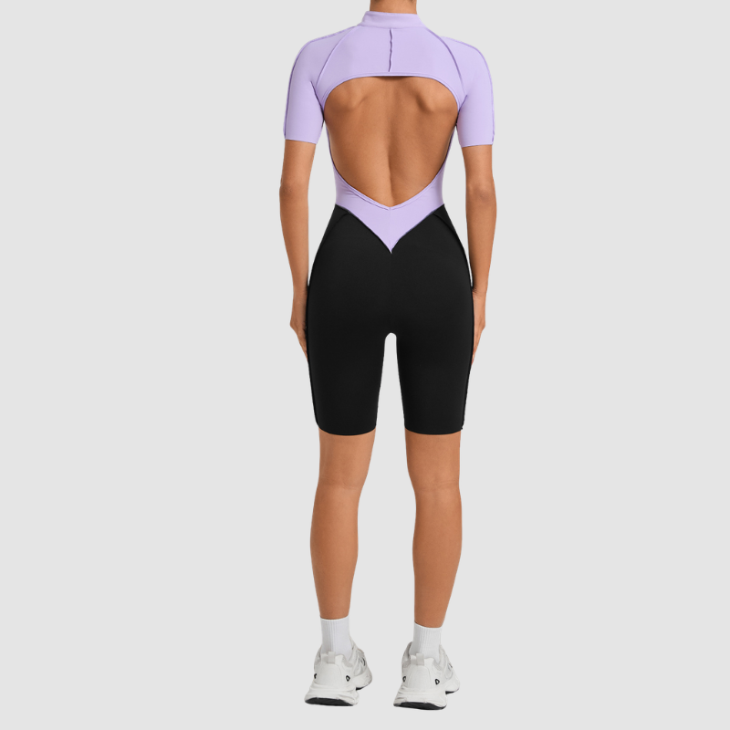 Wholesale Color blocked short sleeve backless | Wonderxfans bulk activewear