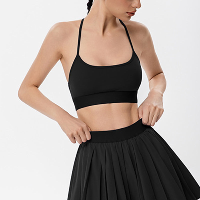 Reggiseno sportivo a traversa e cinghie sottili